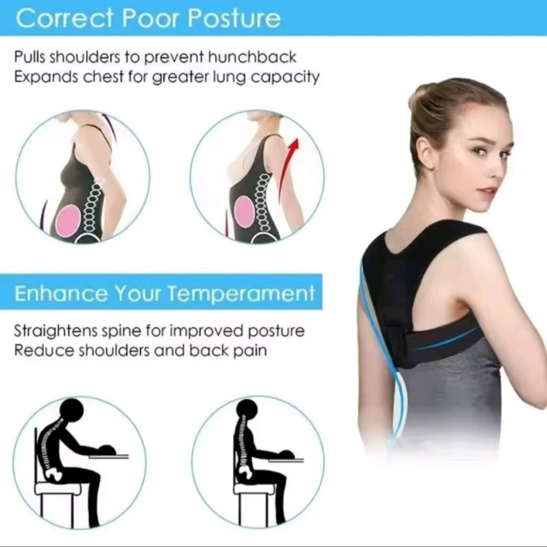 GrindActiveâ„¢ Back Brace Posture Corrector | Adjustable Lumbar & Shoulder Support
