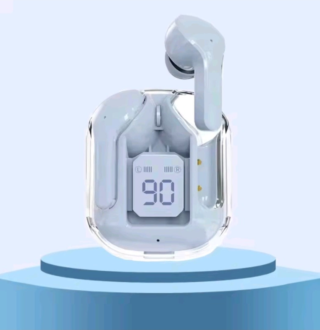 GrindActive™ Transparent TWS Wireless Earphones | LED Power Display & ENC Sound Lock