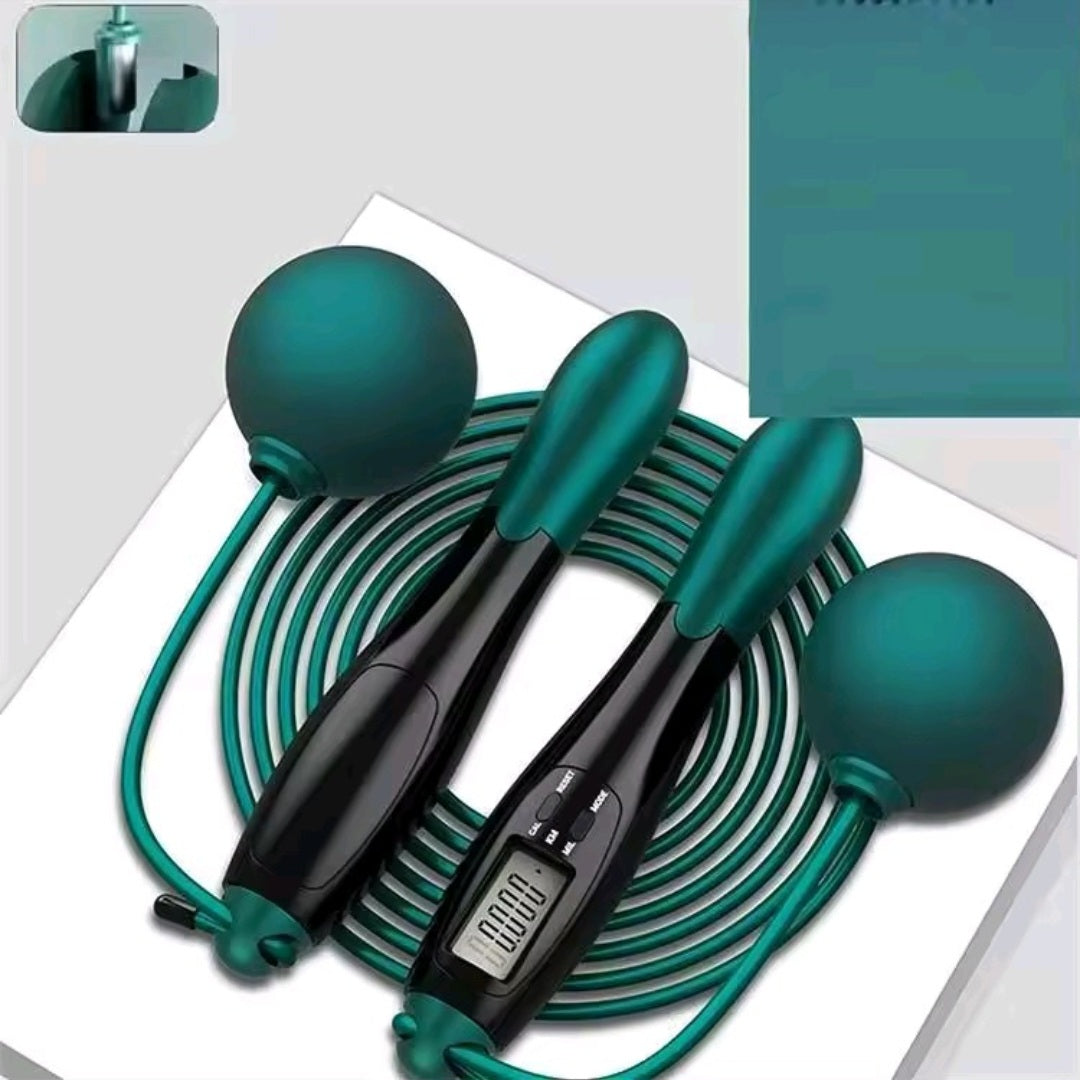 GrindActive™ 2-in-1 Digital Skipping Rope – Cordless + Steel Cable | Calorie Counter