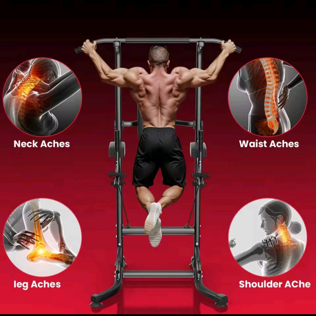 GrindActive™ Power Tower – Multi-Function Dip & Pull-Up Station | Adjustable Home Gym
