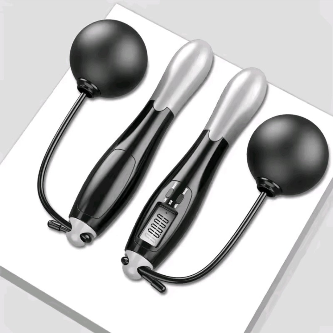 GrindActive™ 2-in-1 Digital Skipping Rope – Cordless + Steel Cable | Calorie Counter