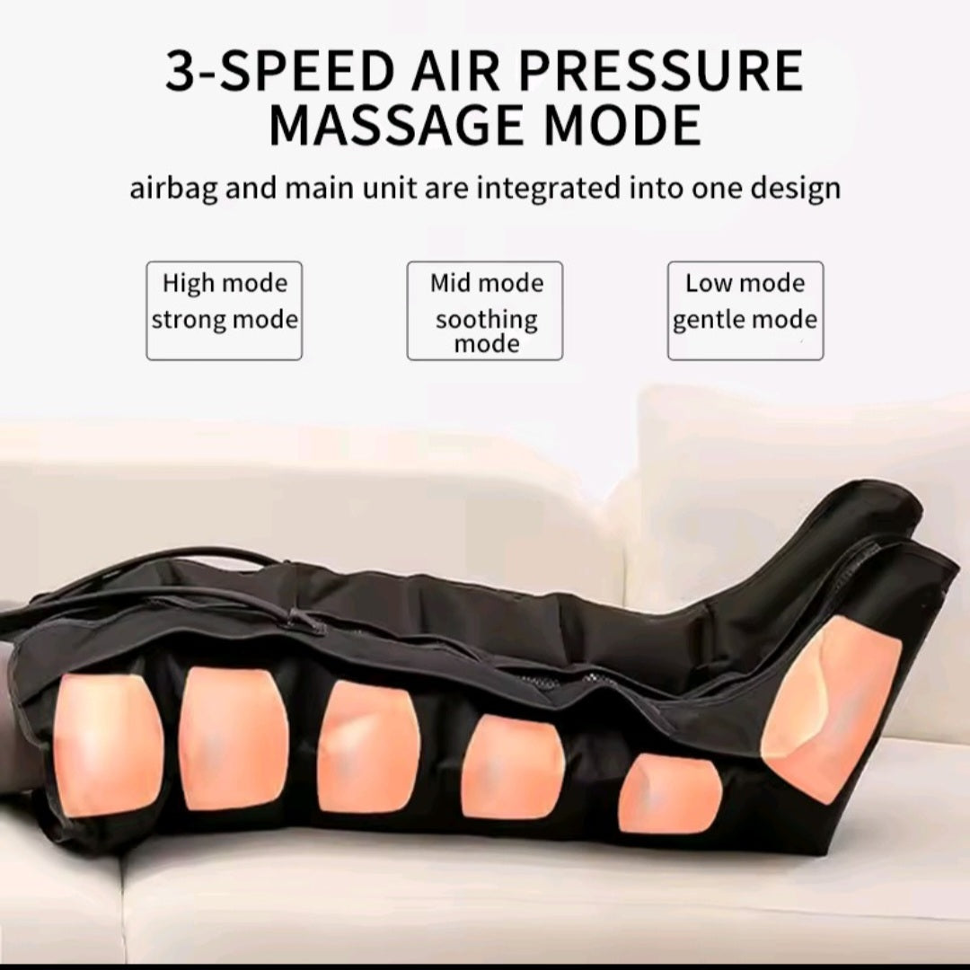 GrindActive™ Air Pressure Leg & Foot Massager Boots | Deep Compression Therapy with Remote Control (UK Plug)