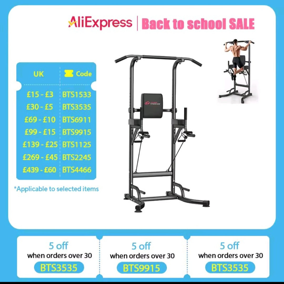GrindActive™ Power Tower – Multi-Function Dip & Pull-Up Station | Adjustable Home Gym