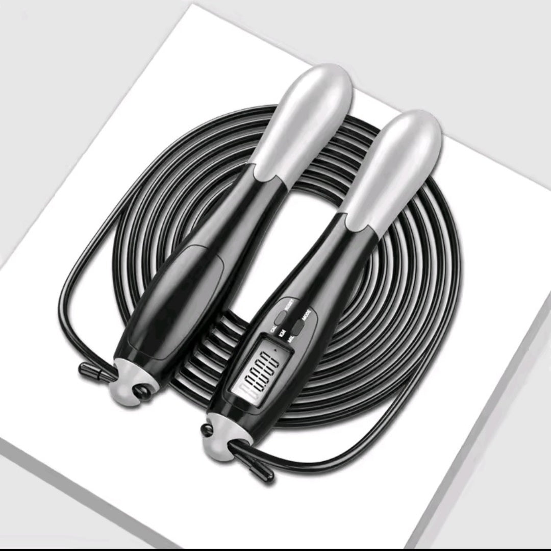 GrindActive™ 2-in-1 Digital Skipping Rope – Cordless + Steel Cable | Calorie Counter