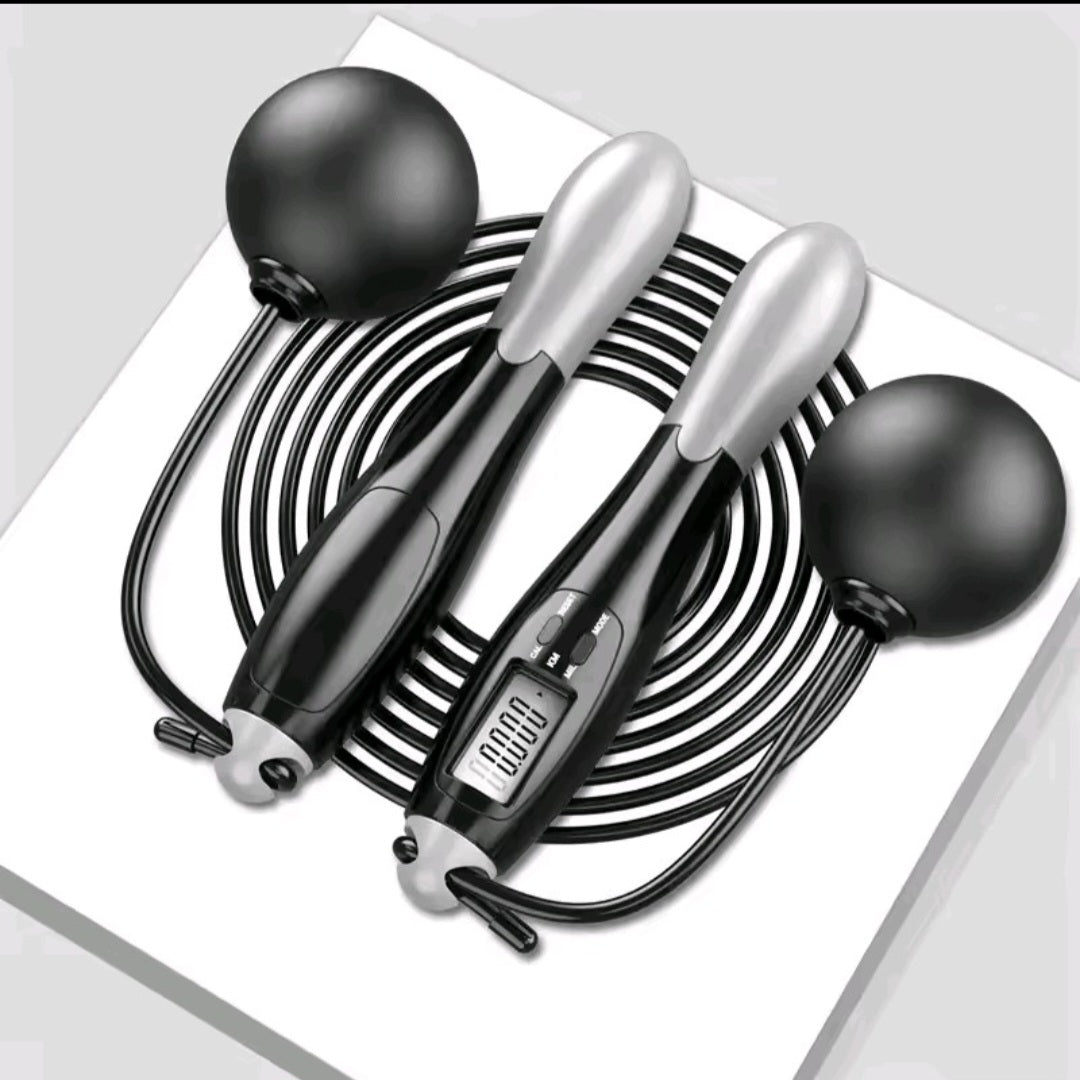 GrindActive™ 2-in-1 Digital Skipping Rope – Cordless + Steel Cable | Calorie Counter