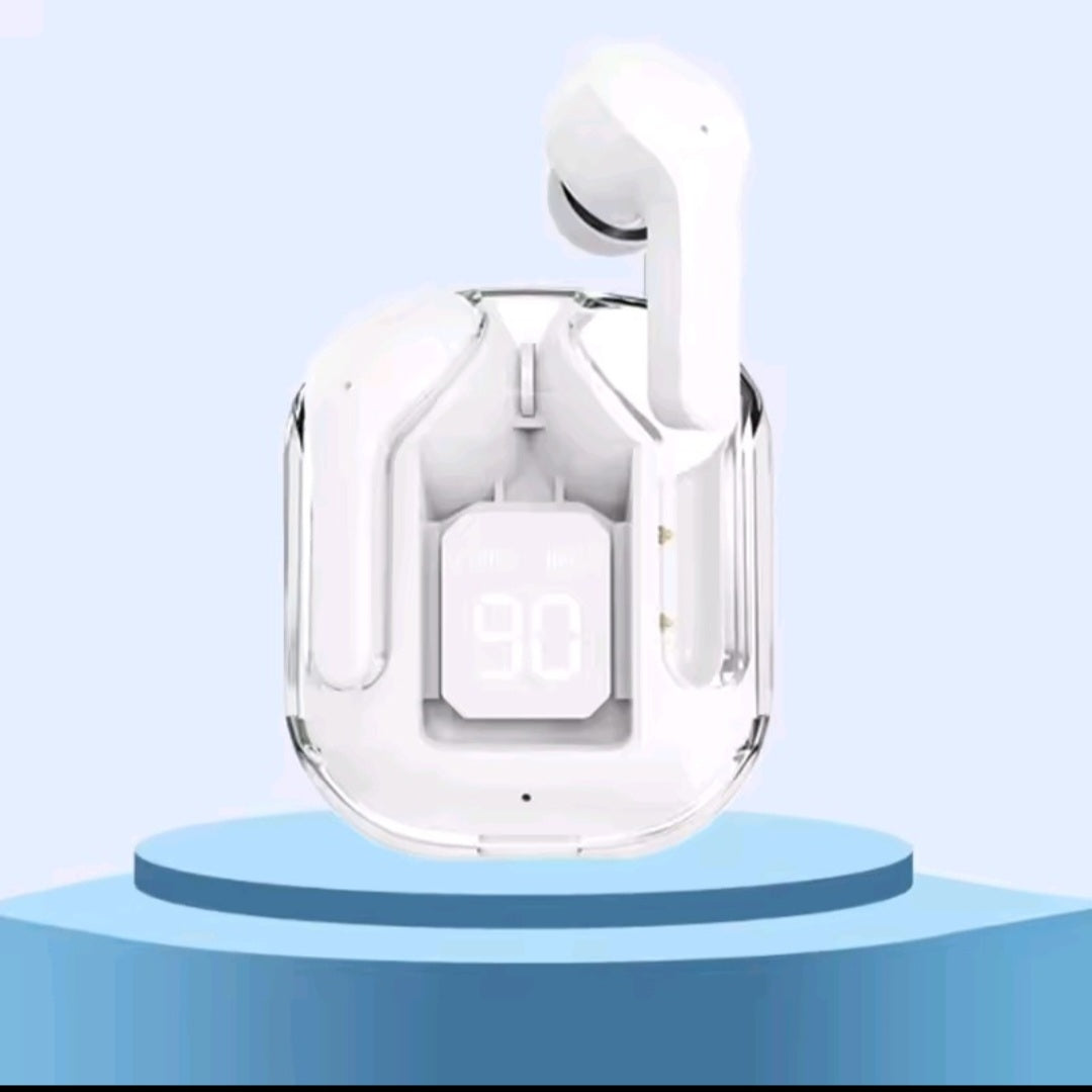 GrindActive™ Transparent TWS Wireless Earphones | LED Power Display & ENC Sound Lock