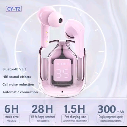 GrindActive™ Transparent TWS Wireless Earphones | LED Power Display & ENC Sound Lock
