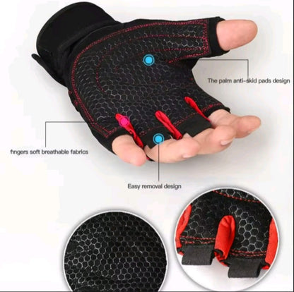 GrindActive™ Half Finger Training Gloves – Non-Slip, Wrist Support, Shock-Proof