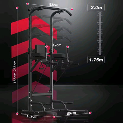 GrindActive™ Power Tower – Multi-Function Dip & Pull-Up Station | Adjustable Home Gym