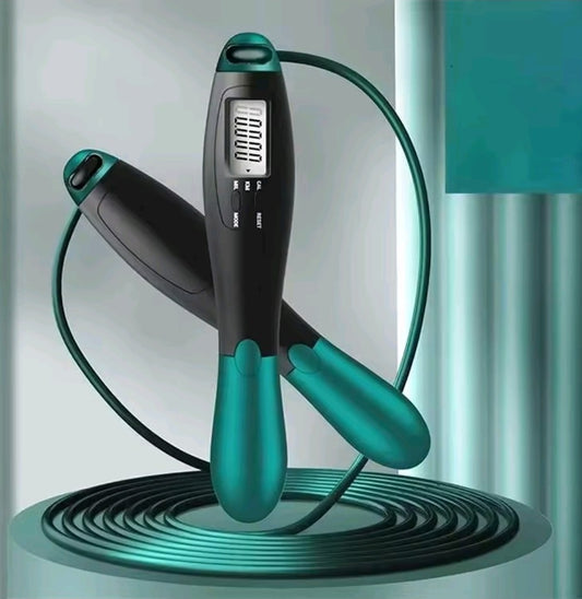 GrindActive™ 2-in-1 Digital Skipping Rope – Cordless + Steel Cable | Calorie Counter