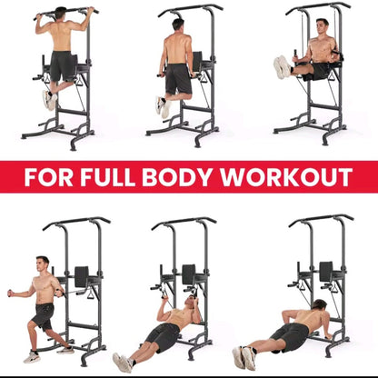GrindActive™ Power Tower – Multi-Function Dip & Pull-Up Station | Adjustable Home Gym