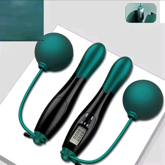 GrindActive™ 2-in-1 Digital Skipping Rope – Cordless + Steel Cable | Calorie Counter